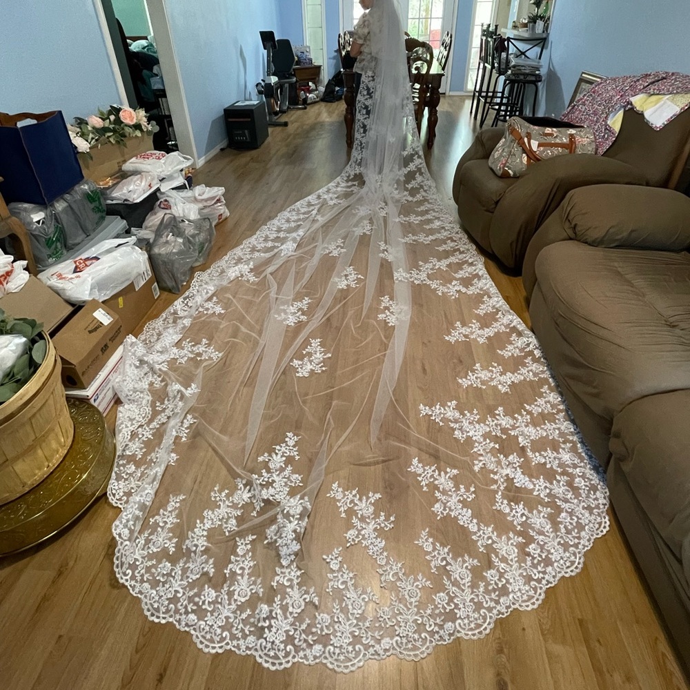 Beautiful White Lace Bridal Wedding Veil
